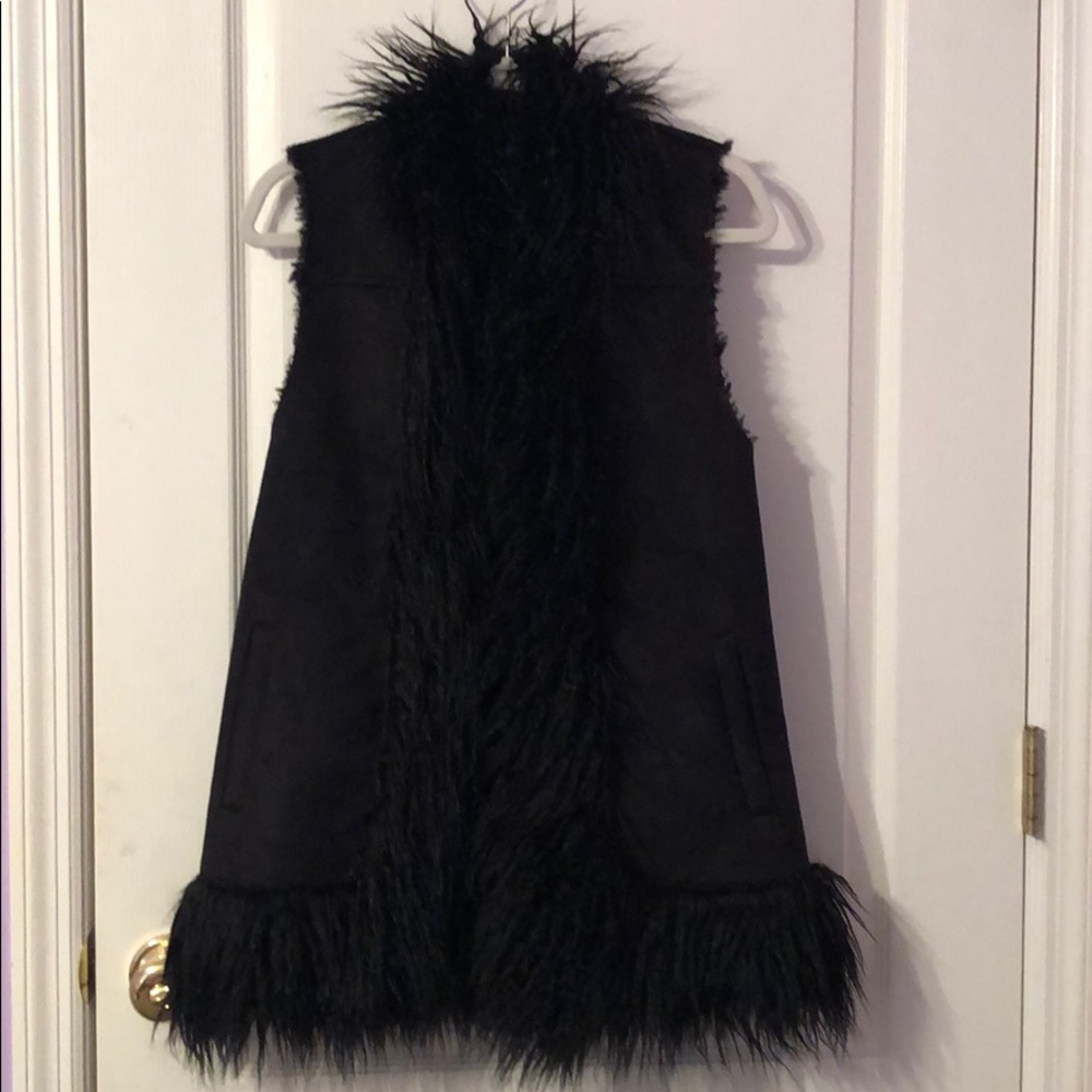 Black fur vest